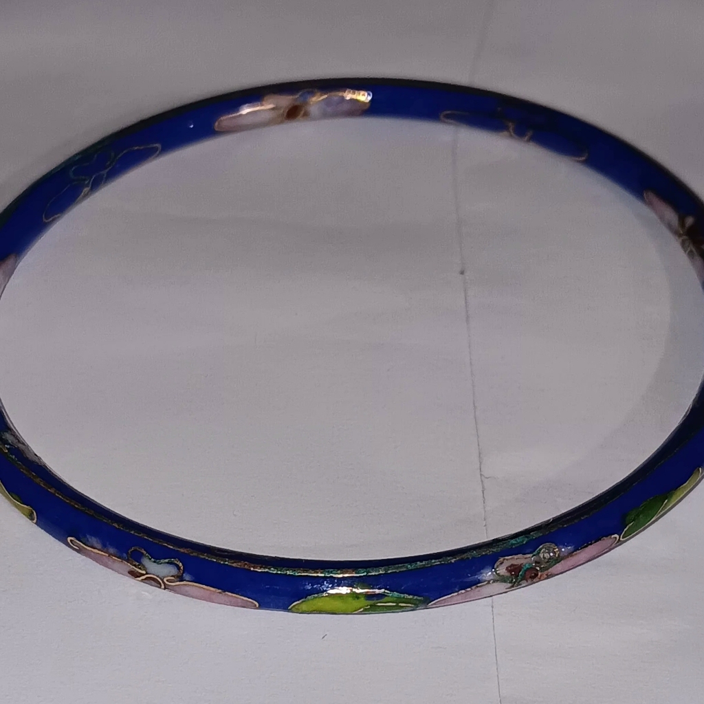 Closionne Blue Floral Bangle Bracelet 22$